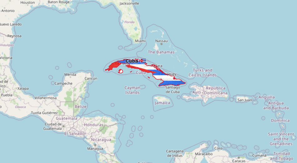 Куба на карте Карибы